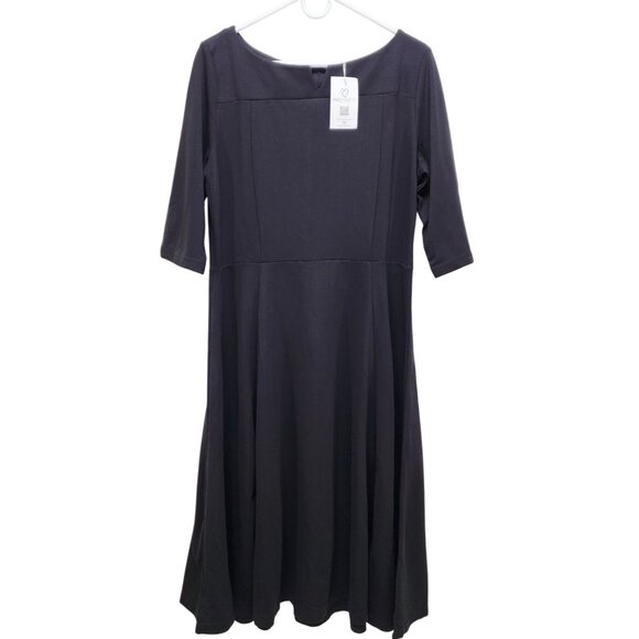 Marycrafts Womens Timelessly Elegant Black three quarter Sleeve Dress Size 14 - Picture 1 of 11